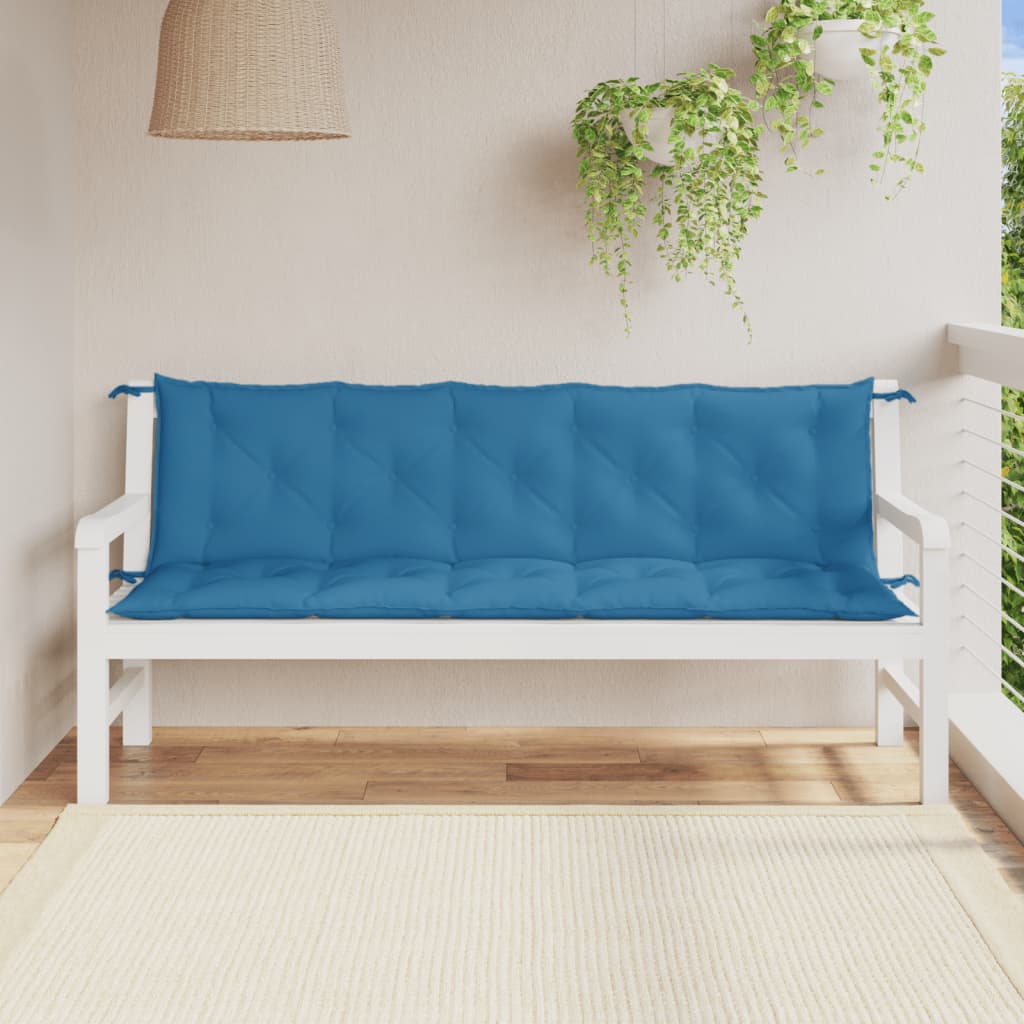 Vidaxx coussins de banc de jardin 2 pcs 180x50x7 cm tissu mélangé bleu