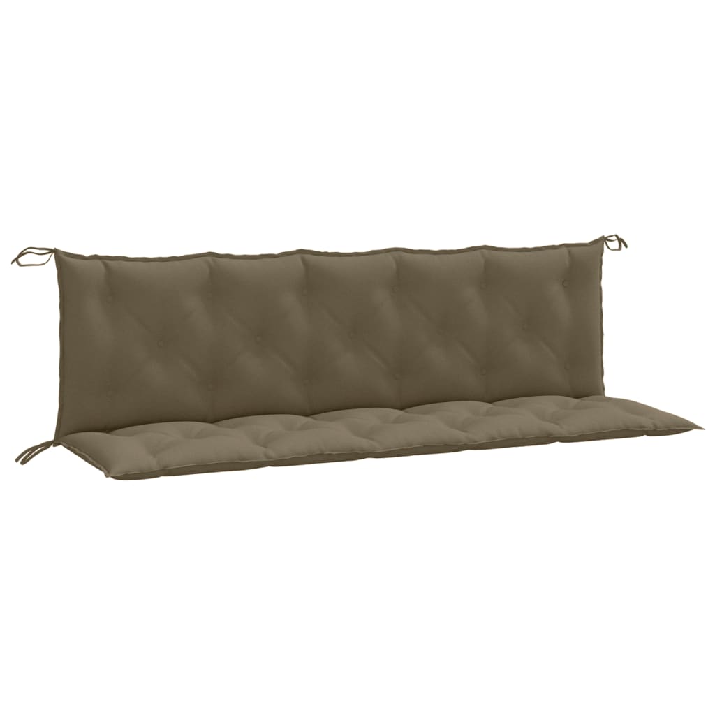 Vidaxx coussins de banc de jardin 2 pcs 180x50x7 cm tissu taupe chiné