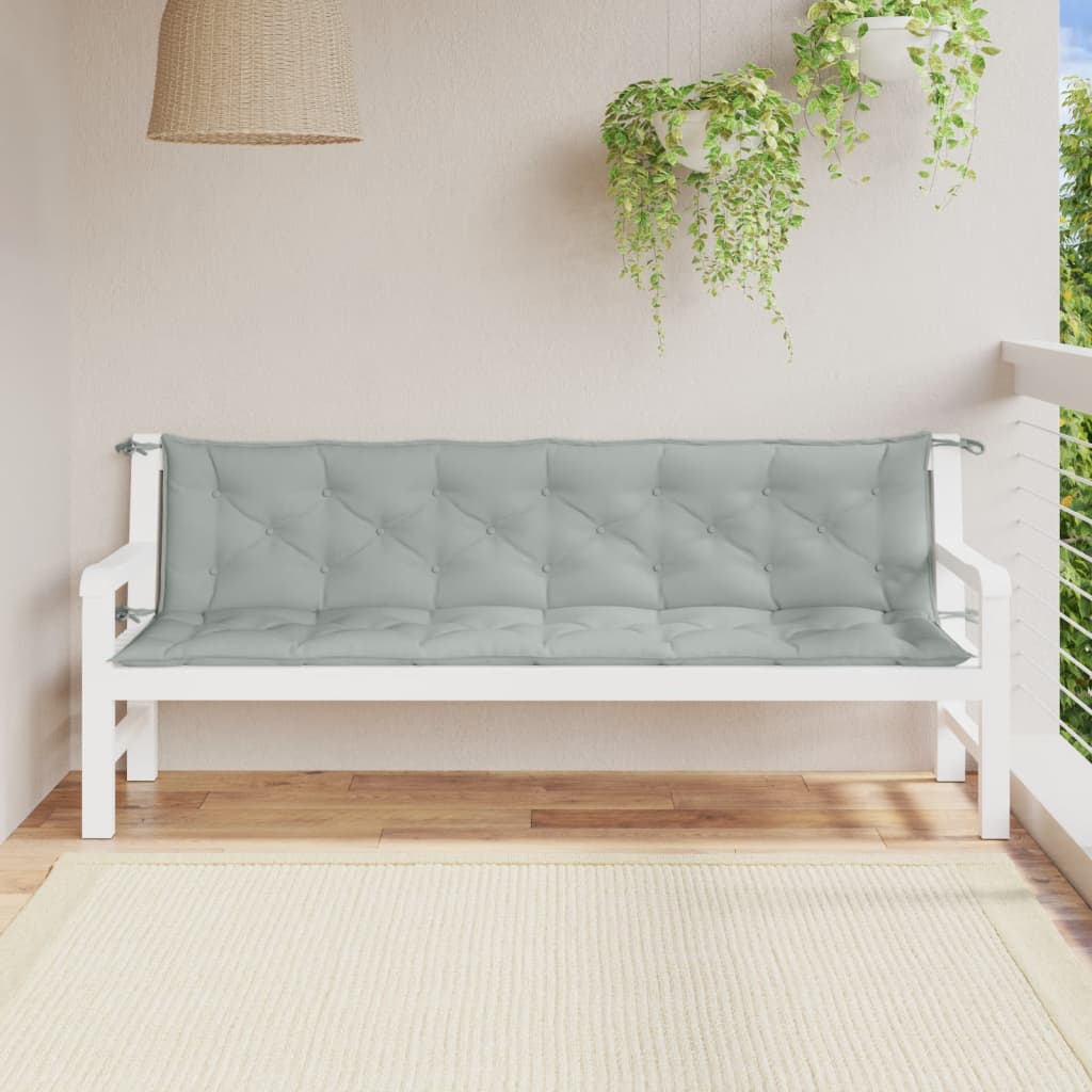 Vidaxx coussins de banc de jardin 2 pcs 200x50x7 cm tissu mélangé gris clair