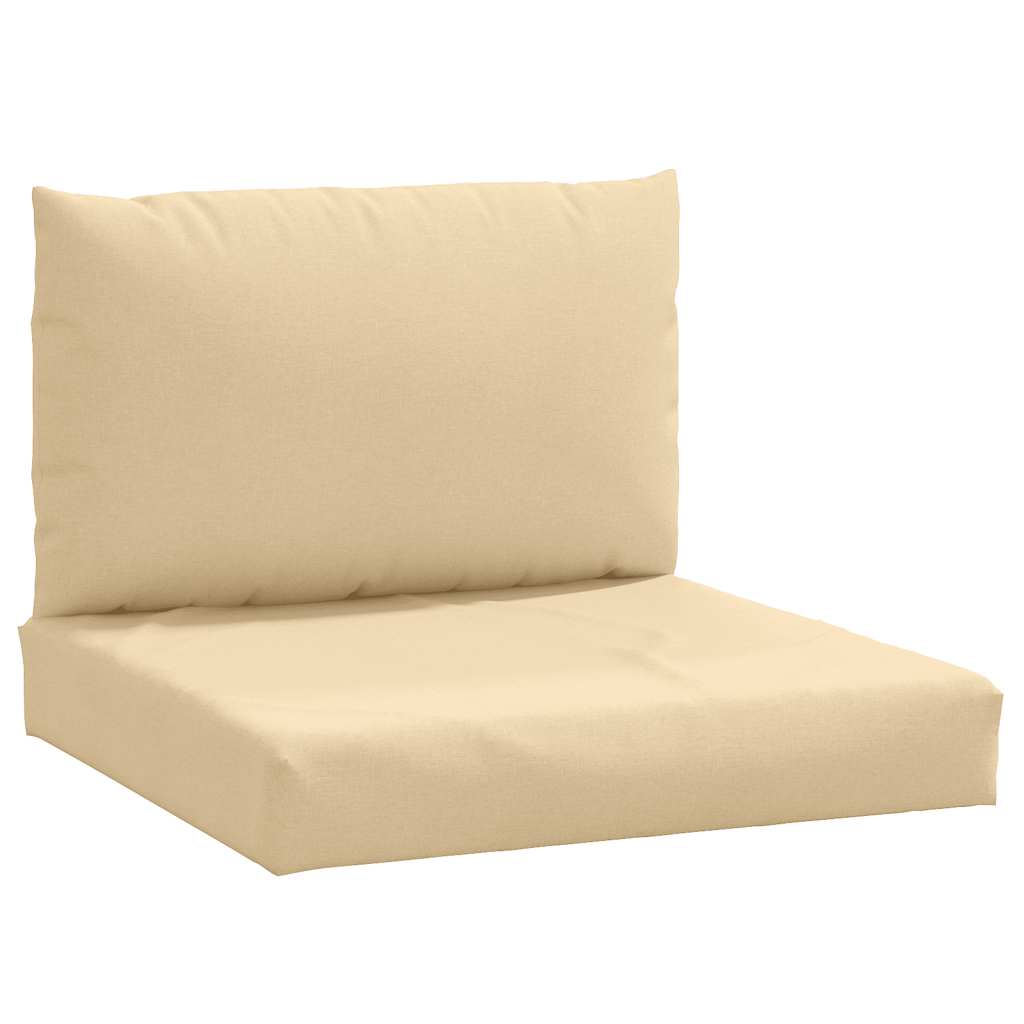 VidaXL coussins de palette 2 pcs tissu mélangé beige