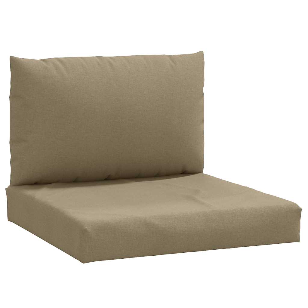 VidaXL coussins de palette 2 pcs tissu mélange taupe