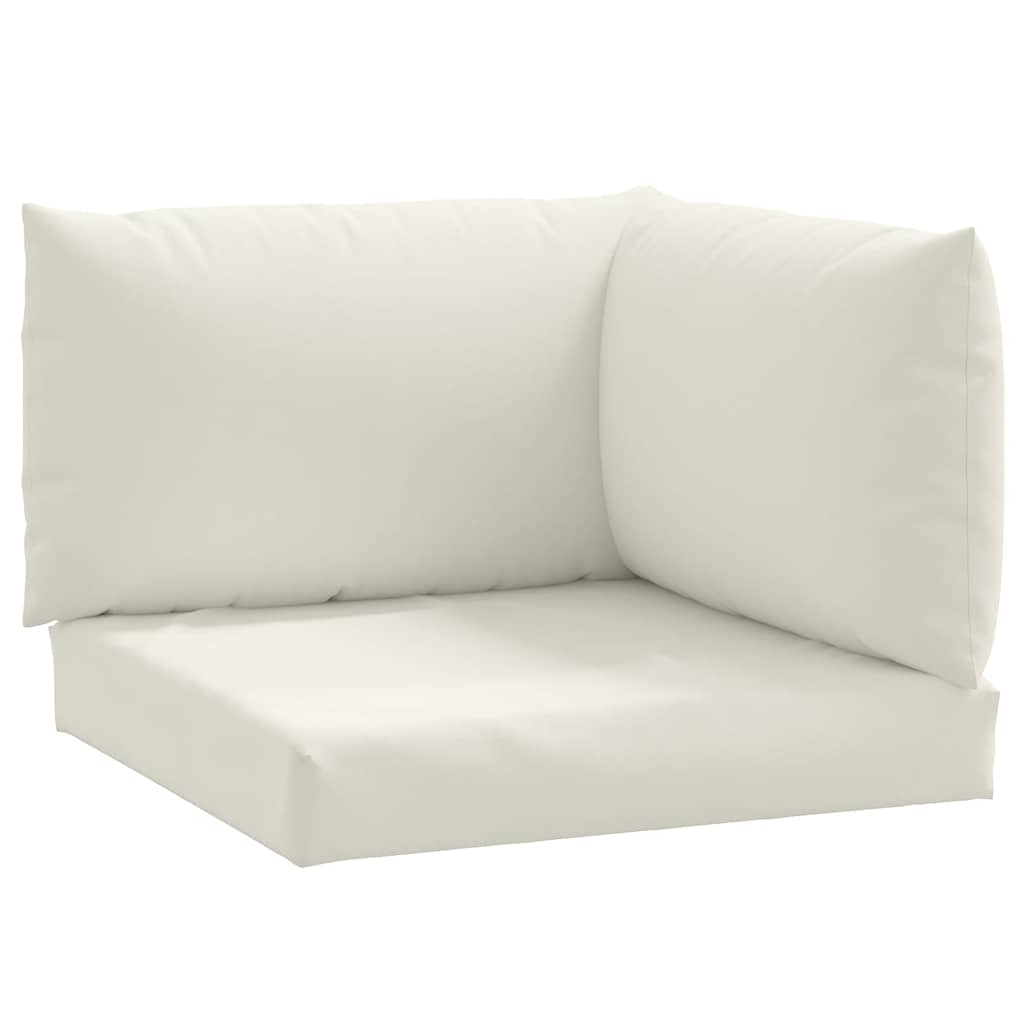 VidaXL coussins de palette 3 pcs tissu, crème mélangée