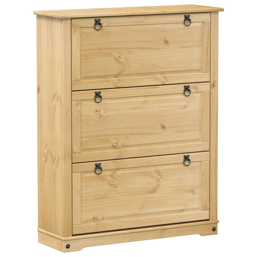 VidaXL Armoire à chaussures Corona 99x32x124,5 cm bois de pin massif