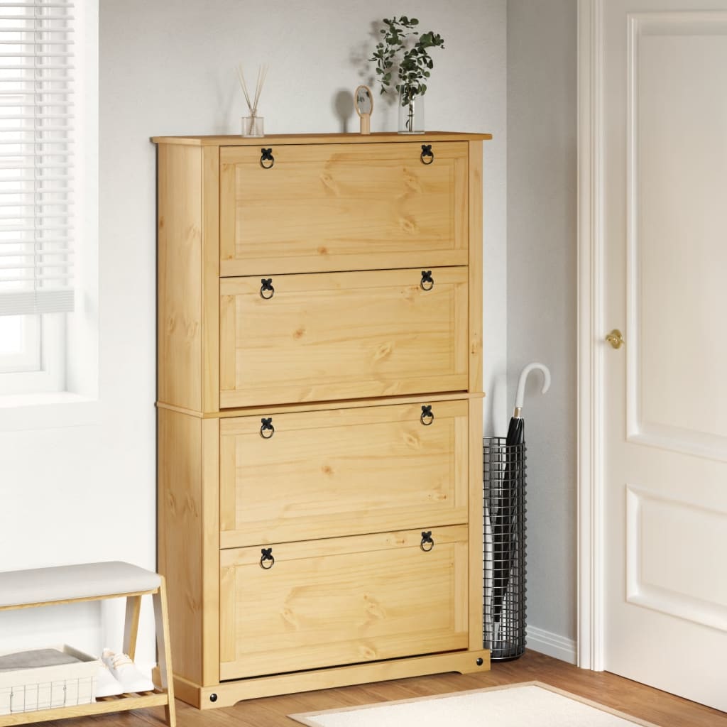 VidaXL Armoire à chaussures Corona 99x32x163,5 cm bois de pin massif