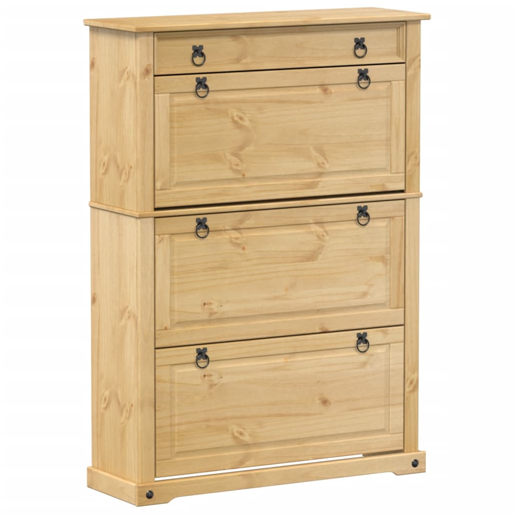 VidaXL Armoire à chaussures Corona 99x32x138 cm bois de pin massif