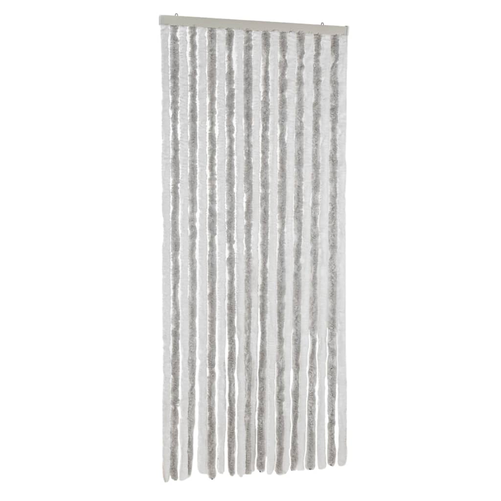 Vidaxx rideau anti-mouches 90x200 cm chenille gris clair et blanc