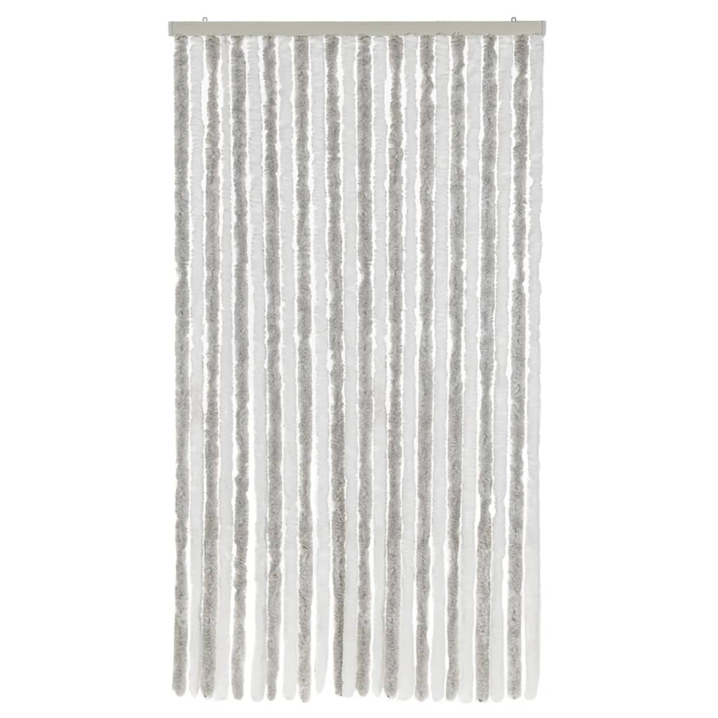Vidaxx rideau anti-mouches 100x200 cm chenille gris clair et blanc