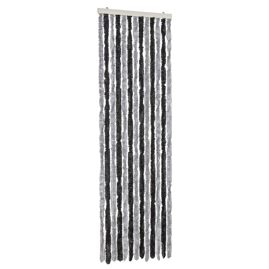 Vidaxx rideau anti-mouches 56x200 cm chenille gris et noir