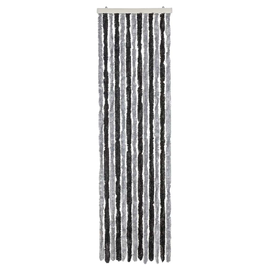 Vidaxx rideau anti-mouches 56x200 cm chenille gris et noir