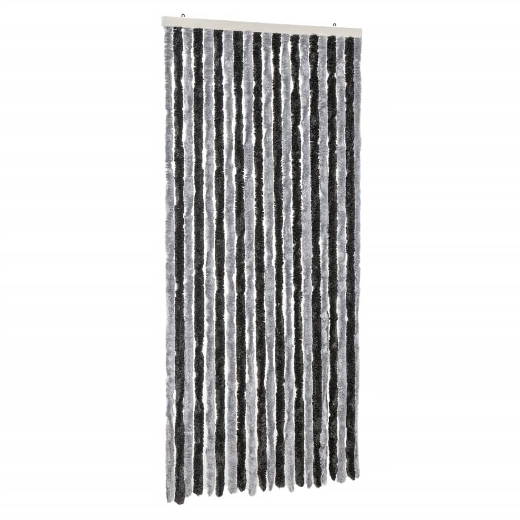 Vidaxx rideau anti-mouches 90x220 cm chenille gris et noir
