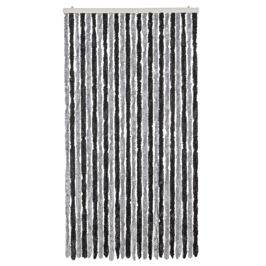 Vidaxx rideau anti-mouches 100x230 cm chenille gris et noir