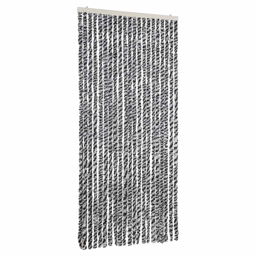 Vidaxx rideau anti-mouches 90x200 cm chenille gris et noir et blanc