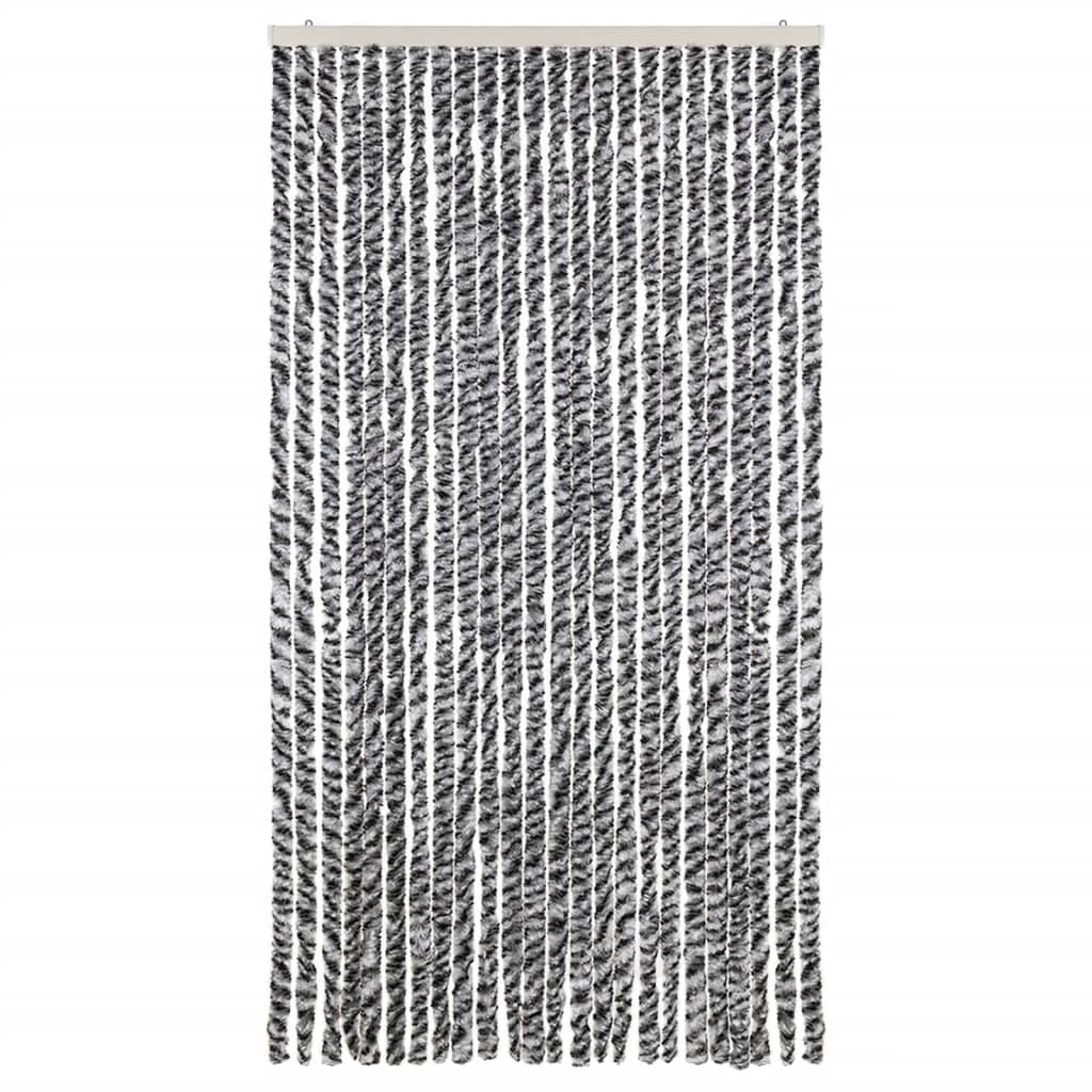 Vidaxx rideau anti-mouches 100x200 cm chenille gris et noir et blanc