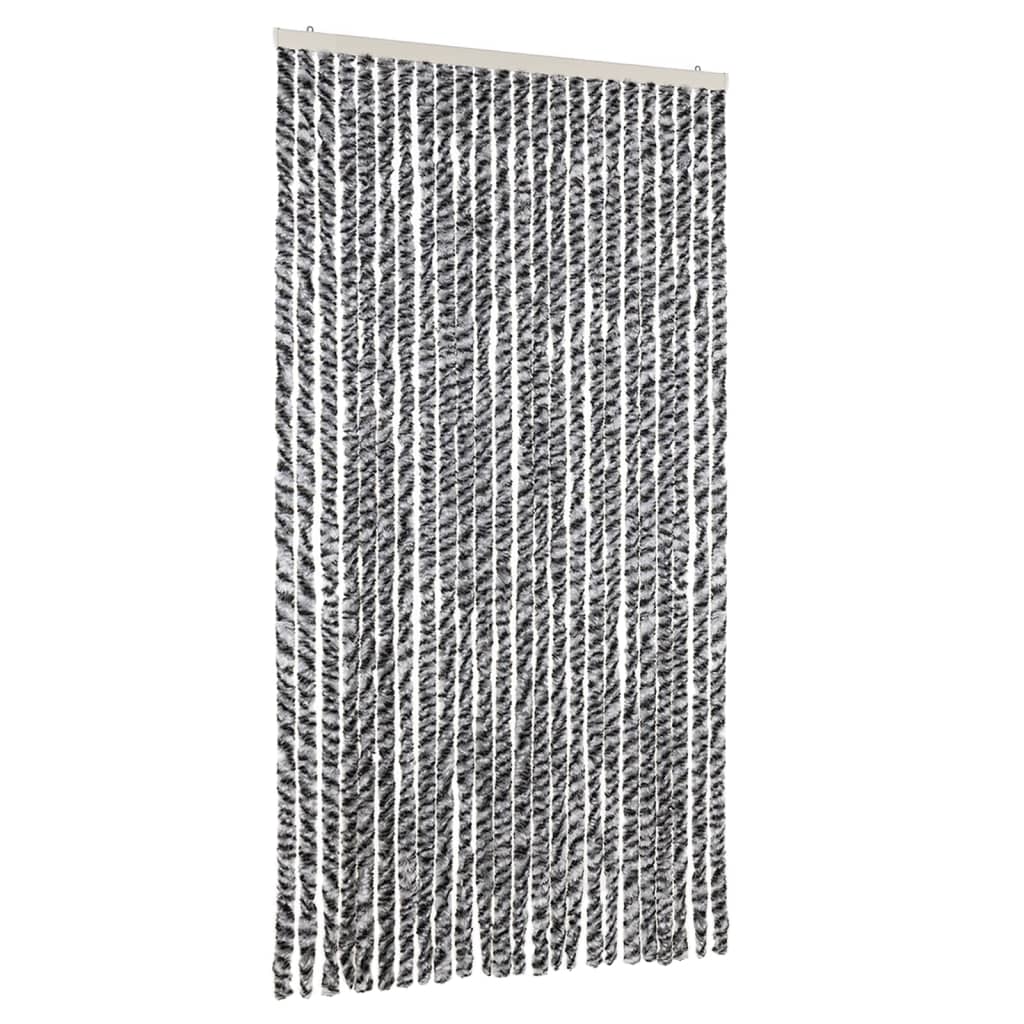 Vidaxx rideau anti-mouches 100x220 cm chenille gris et noir et blanc
