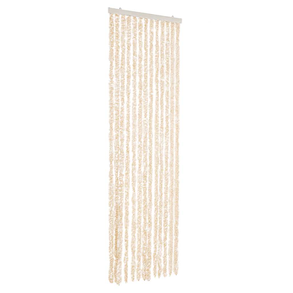 Vidaxx rideau anti-mouches 56x200 cm chenille beige et blanc
