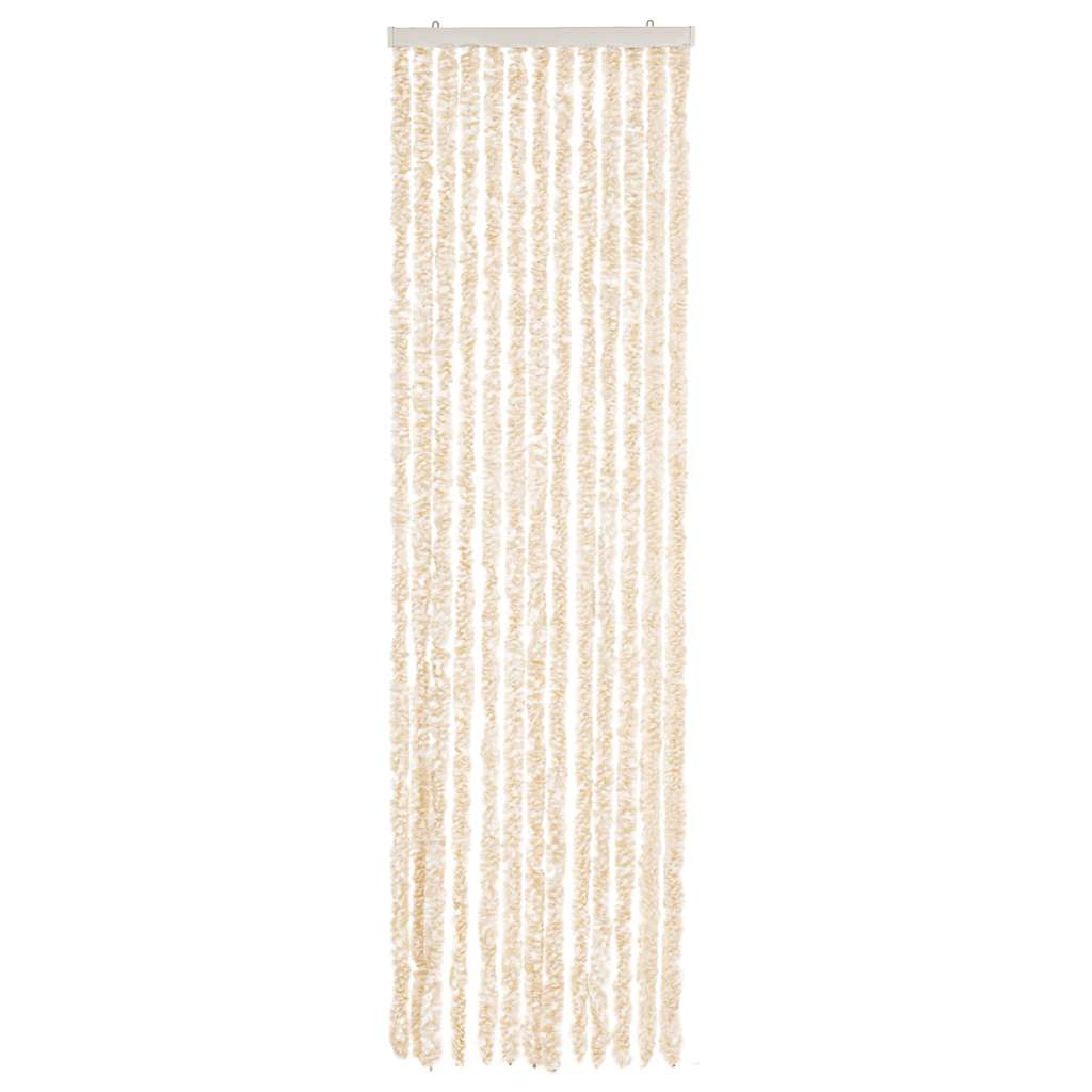 Vidaxx rideau anti-mouches 56x200 cm chenille beige et blanc