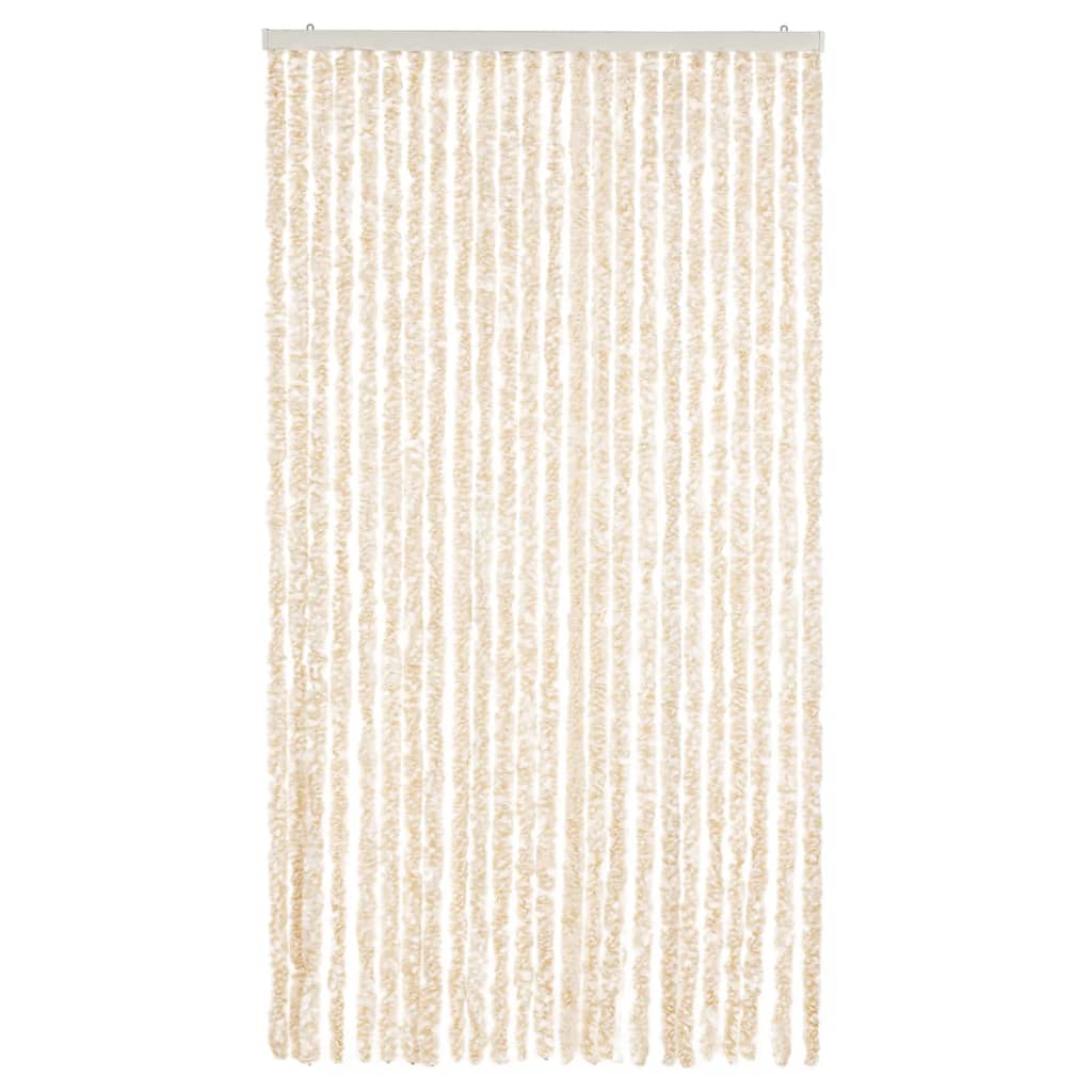 Vidaxx rideau anti-mouches 100x200 cm chenille beige et blanc