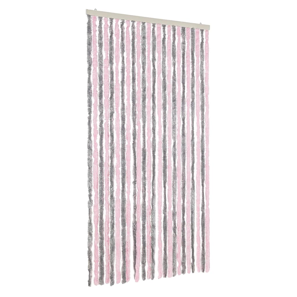 Vidaxx rideau anti-mouches 100x230 cm chenille gris argenté et rose