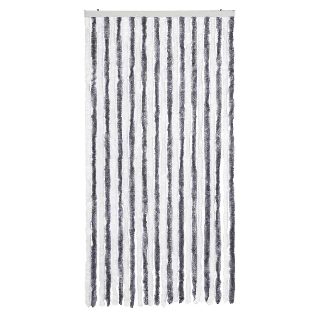 Vidaxx rideau anti-mouches 100x230 cm chenille gris et blanc