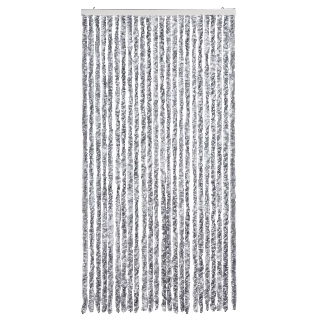 Vidaxx rideau anti-mouches 100x200 cm chenille blanc et gris