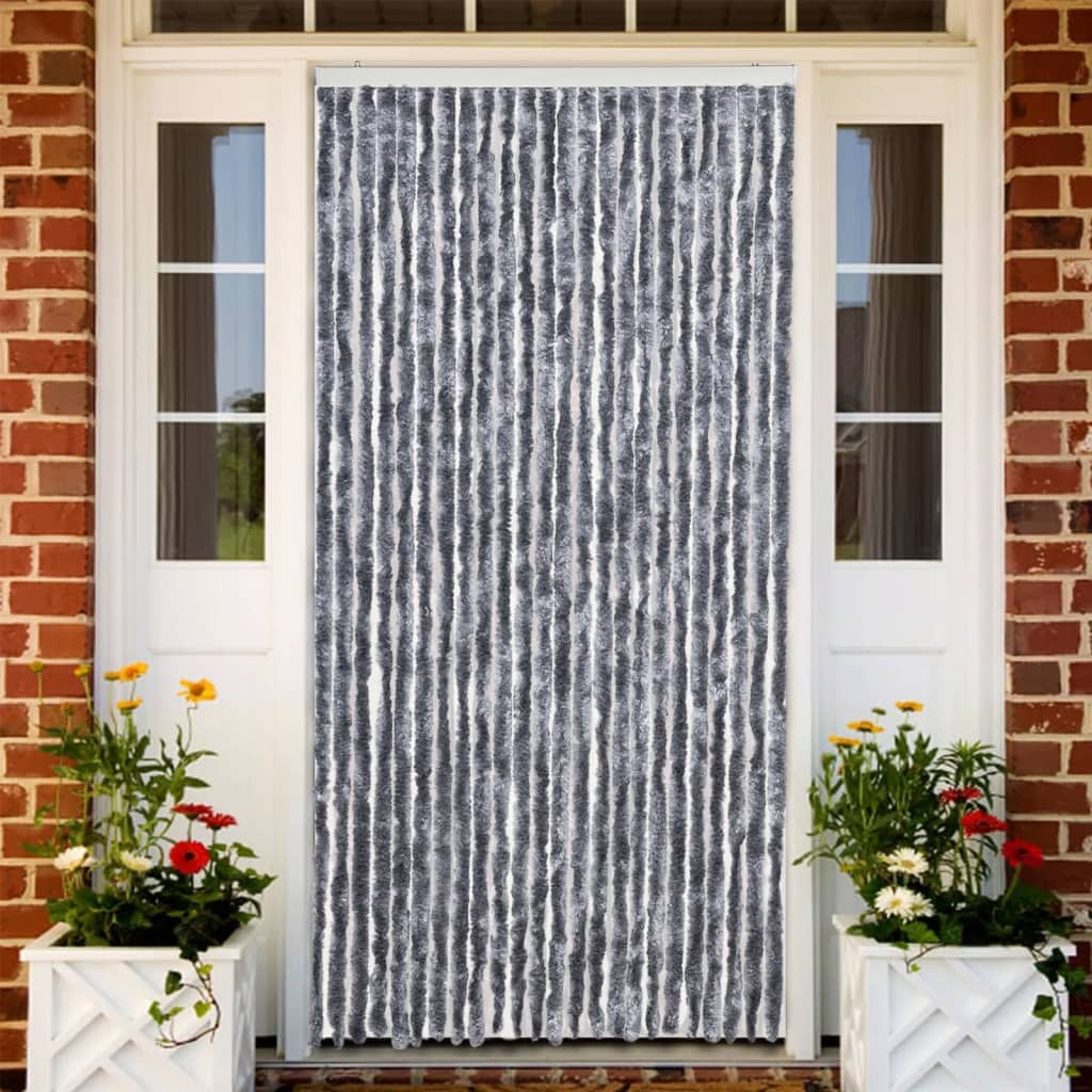 Vidaxx rideau anti-mouches 100x200 cm chenille argent