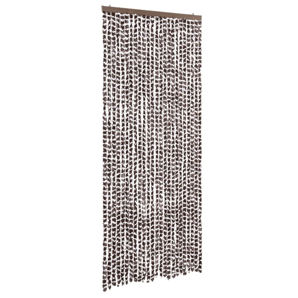 Vidaxx rideau anti-mouches 100x230 cm chenille marron et blanc