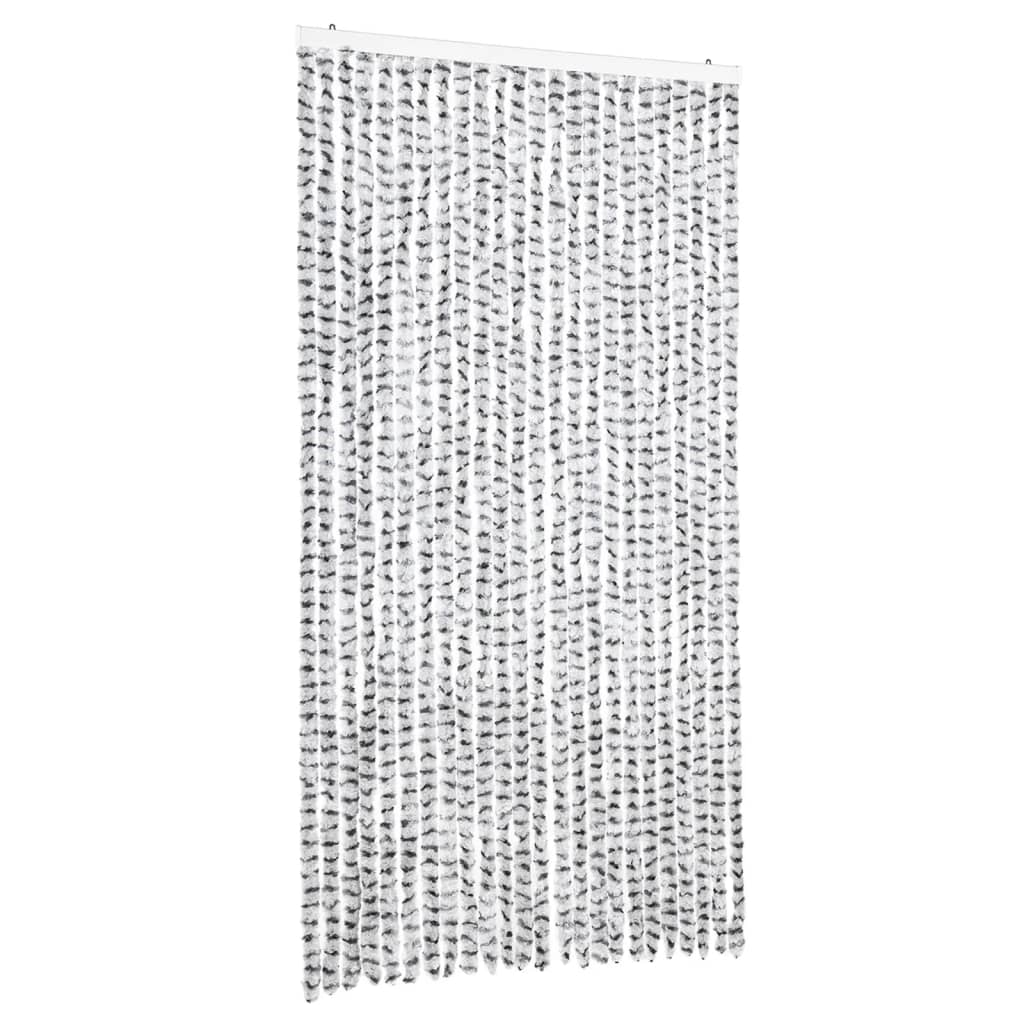 Vidaxx rideau anti-mouches 100x200 cm chenille gris clair et gris foncé