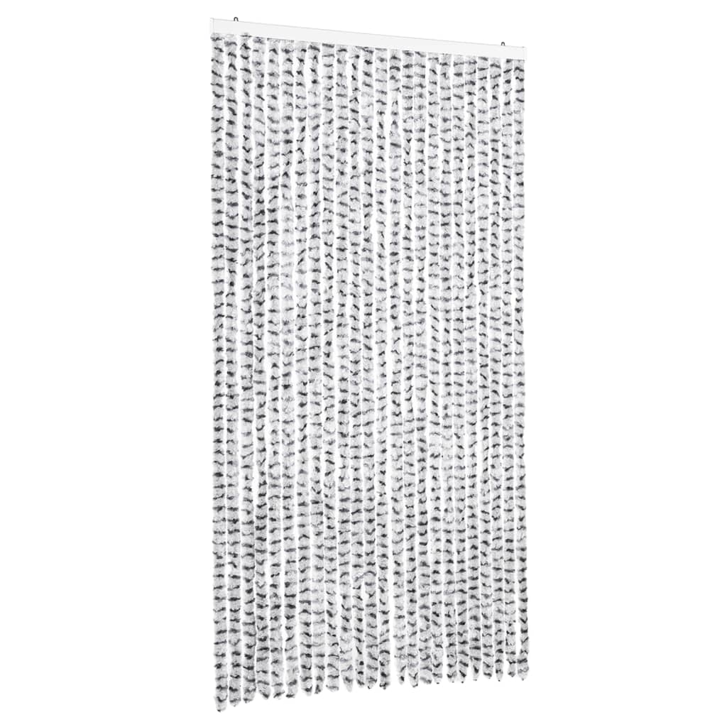Vidaxx rideau anti-mouches 100x230 cm chenille gris clair et gris foncé