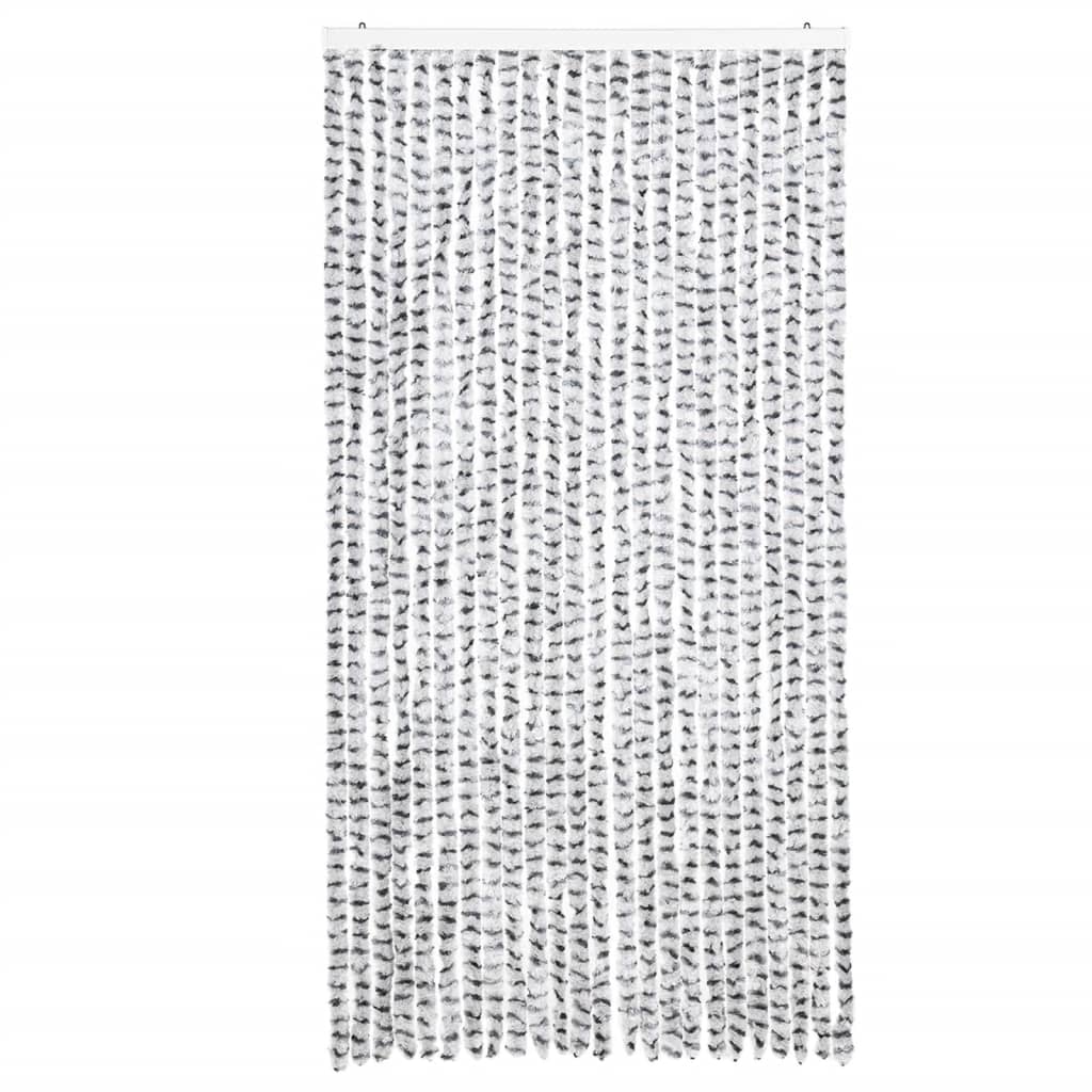 Vidaxx rideau anti-mouches 100x230 cm chenille gris clair et gris foncé