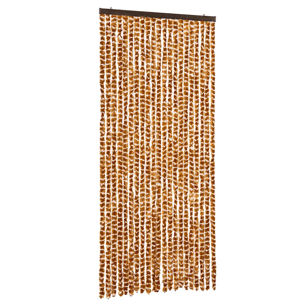 Vidaxx rideau anti-mouches 90x200 cm chenille ocre et blanc