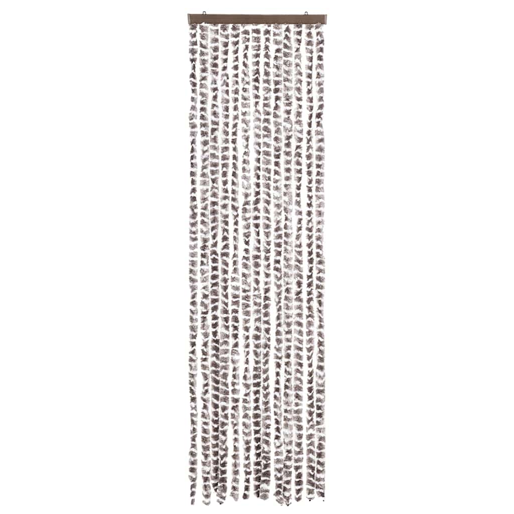 Vidaxx rideau anti-mouches 56x200 cm chenille taupe et blanc