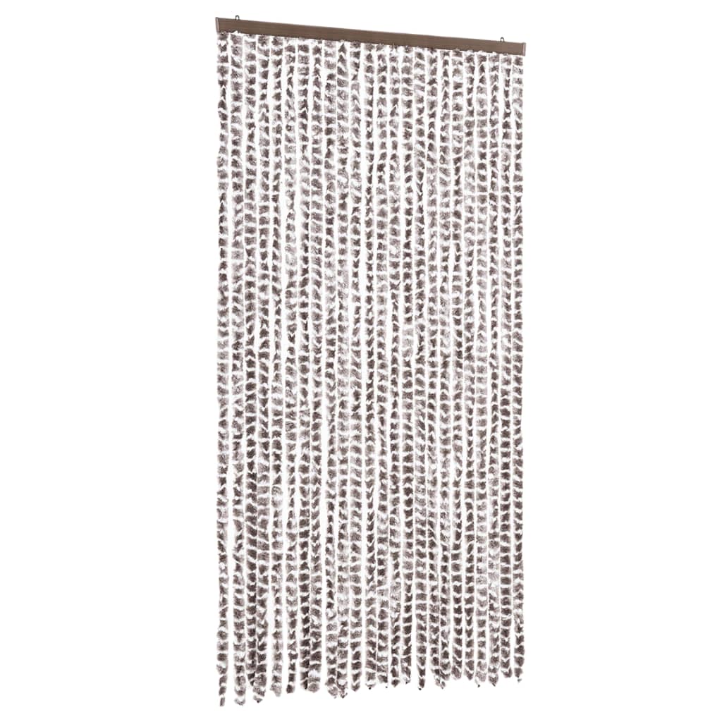 Vidaxx rideau anti-mouches 100x200 cm chenille taupe et blanc