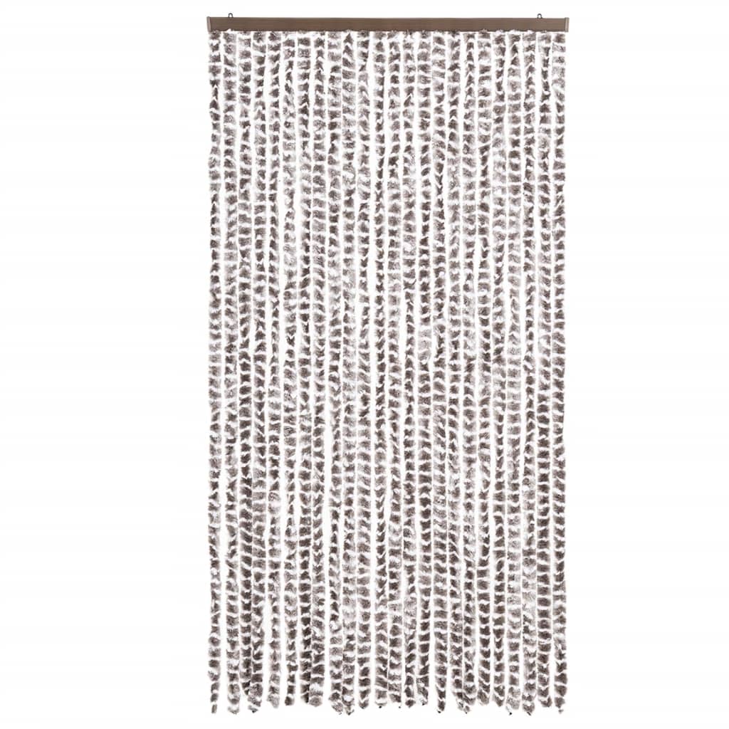 Vidaxx rideau anti-mouches 100x200 cm chenille taupe et blanc