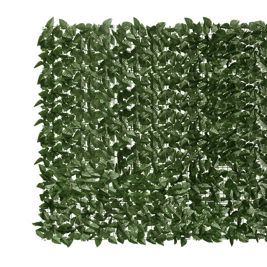 Paravent de balcon Vidaxxl avec feuilles vert foncé 300x150 cm