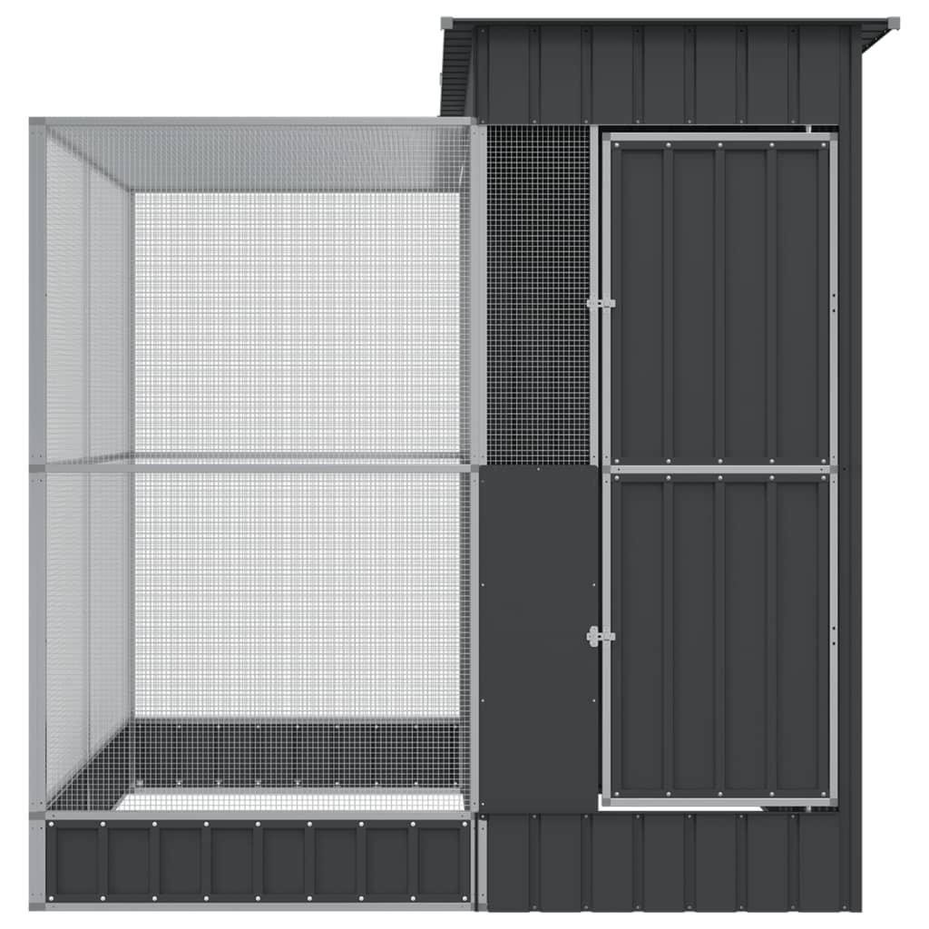 VidaXL Volière avec extension 209x203x216 cm acier argent