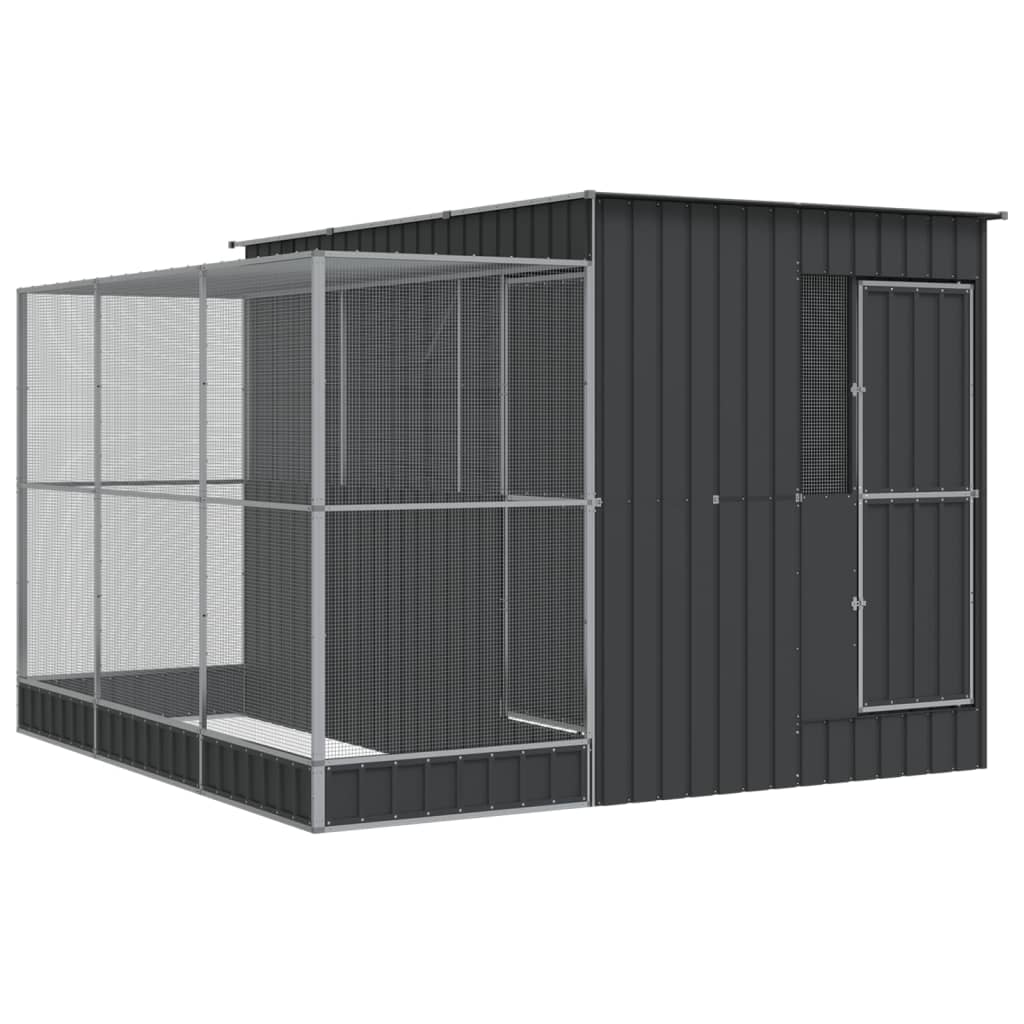 VidaXL Volière avec extension 290x303x216 cm acier argent
