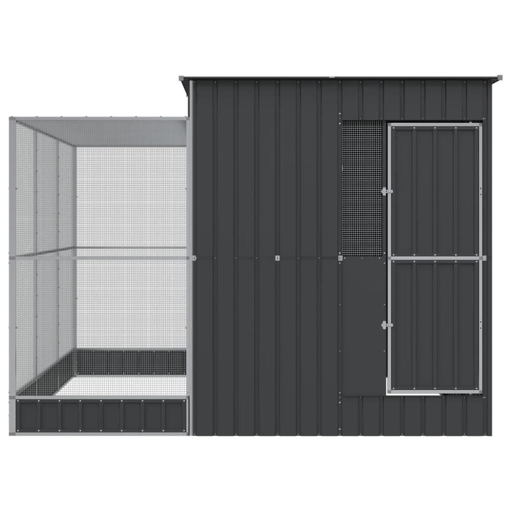 VidaXL Volière avec extension 290x303x216 cm acier argent