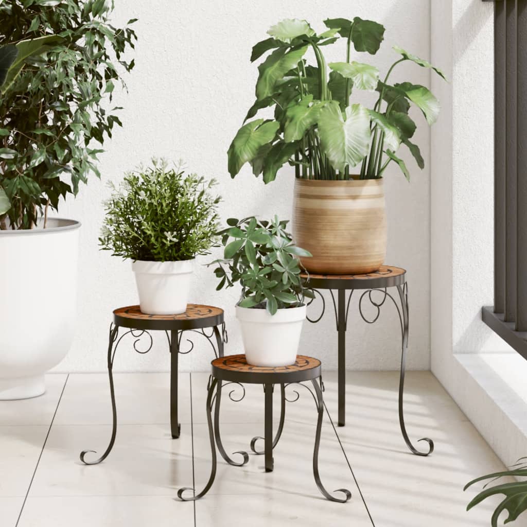 Vidaxl supports pour plantes 3 pcs en céramique couleur terre cuite