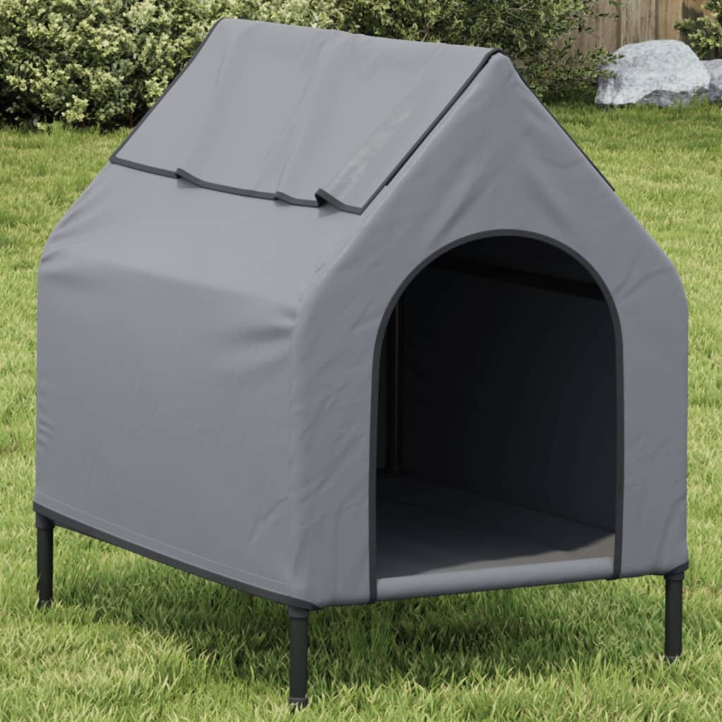 VidaXL niche pour chien tissu oxford et acier gris clair