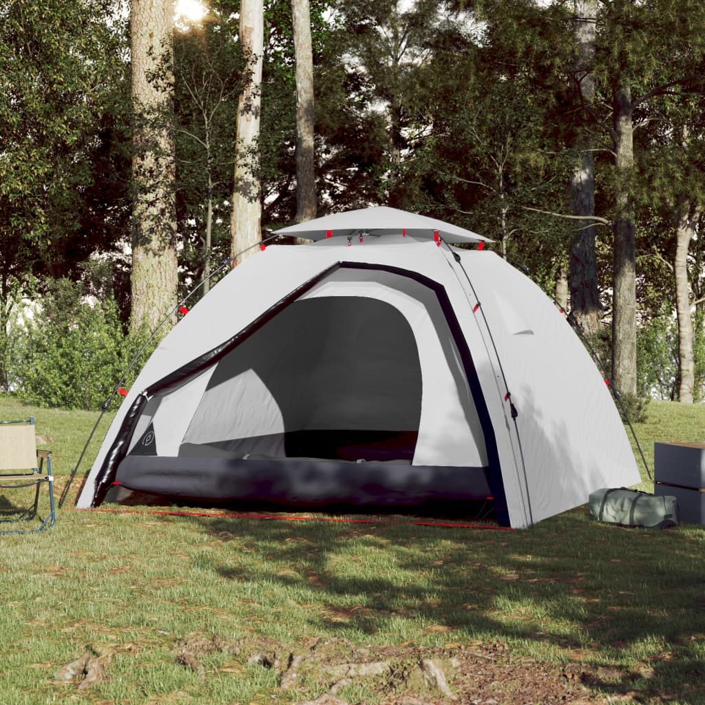 VidaXL Tente dôme 4 personnes à dégagement rapide tissu occultant blanc