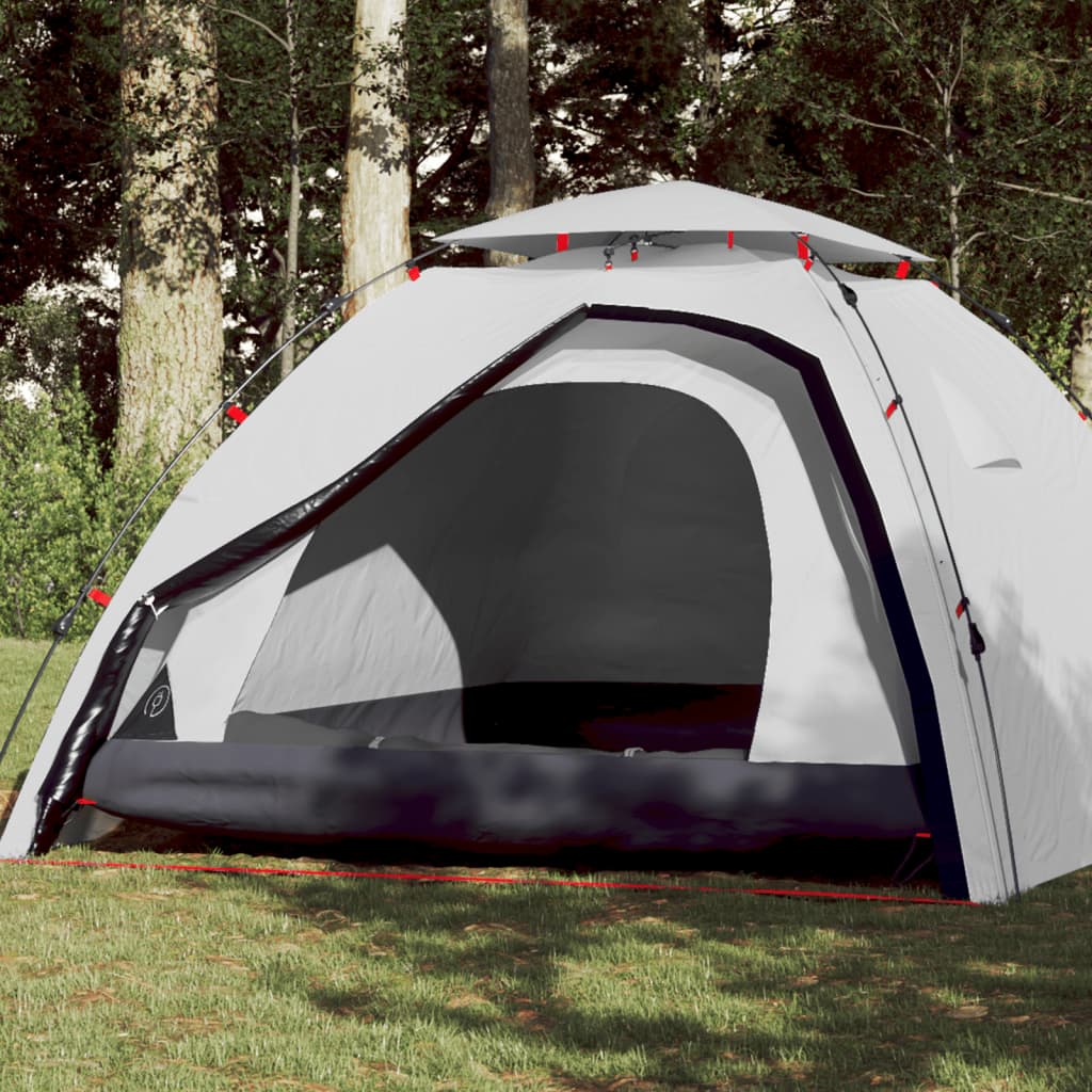 VidaXL Tente dôme 4 personnes à dégagement rapide tissu occultant blanc