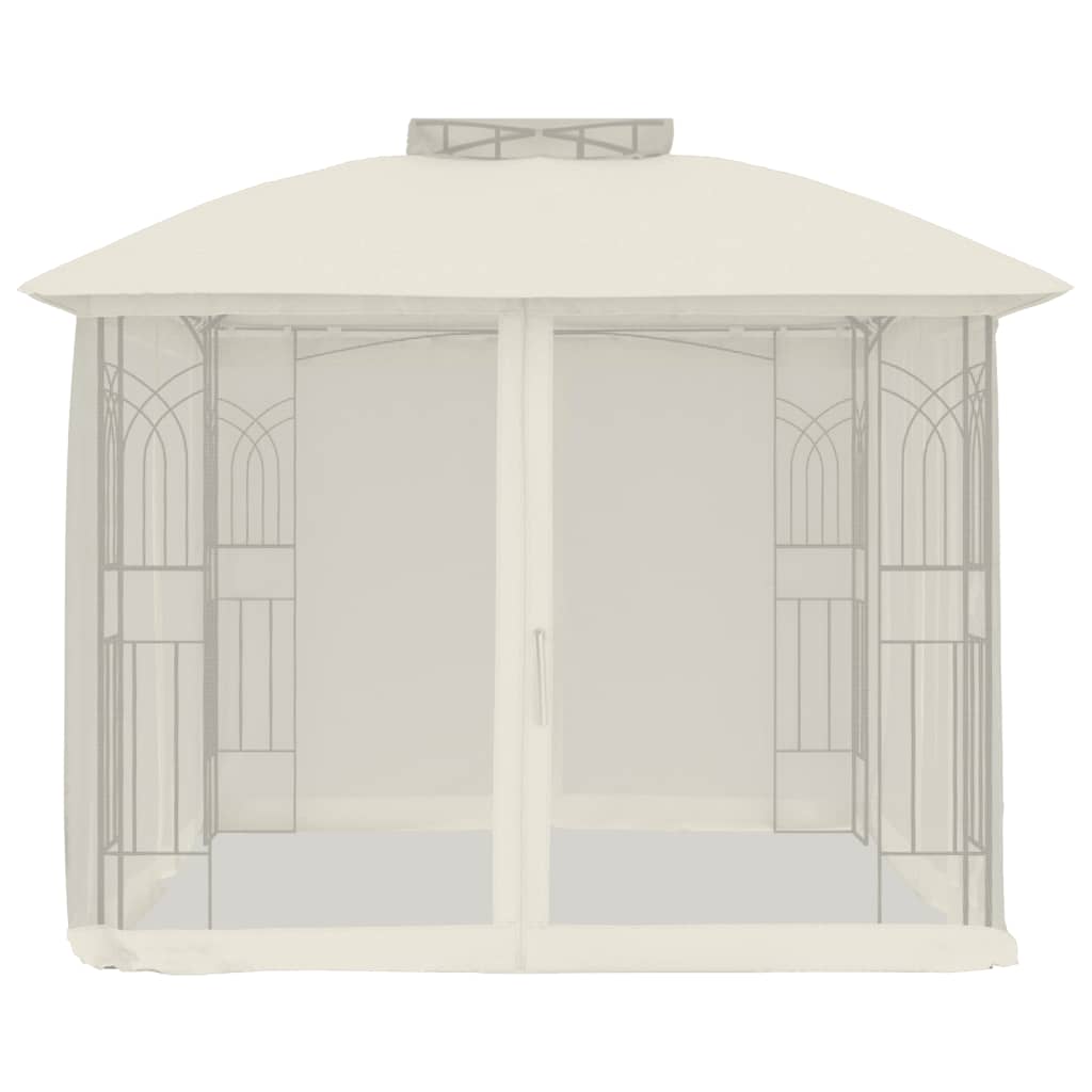 Parois latérales du gazebo Vidaxx en maille et double toit 2,94x2,94 m acier crème