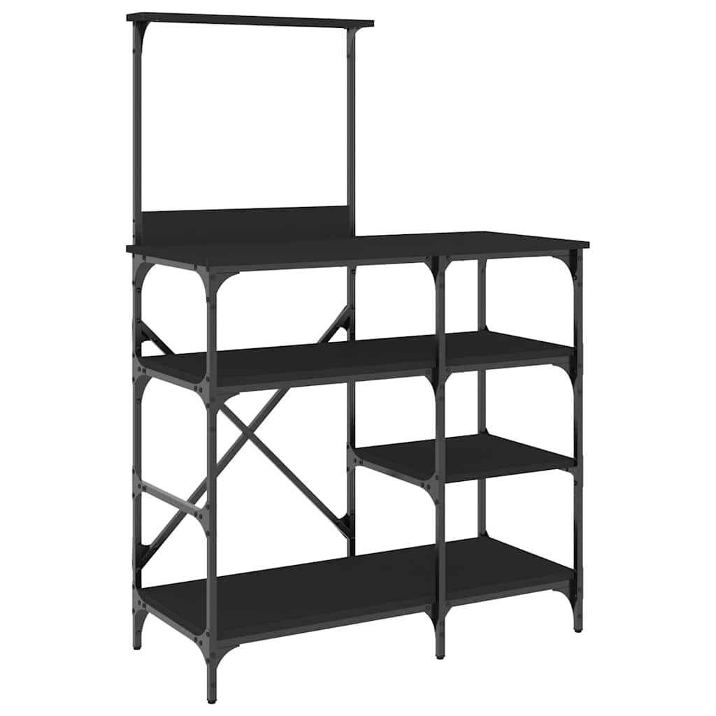 Vidaxx étagère de boulangerie 90x40x132 cm finition bois et métal noir
