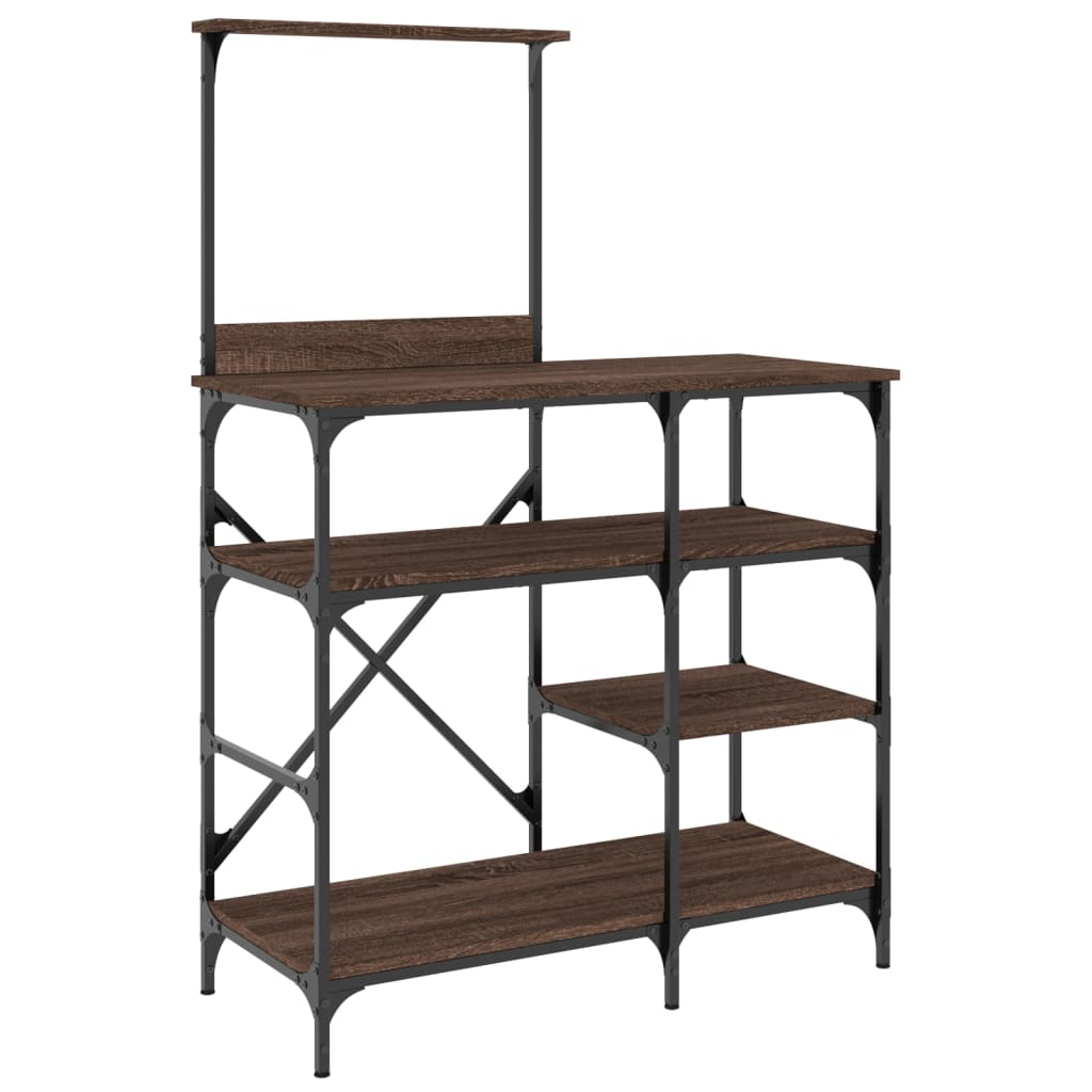 Vidaxx étagère de boulangerie 90x40x132 cm finition bois et métal couleur chêne marron