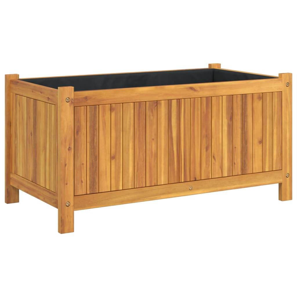 Vidaxx jardinière avec doublure 80x42x40 cm bois d'acacia massif