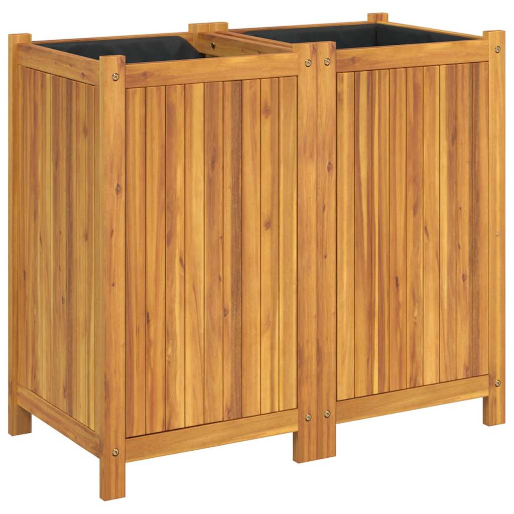 Vidaxx jardinière avec doublure 84x42x75 cm bois d'acacia massif