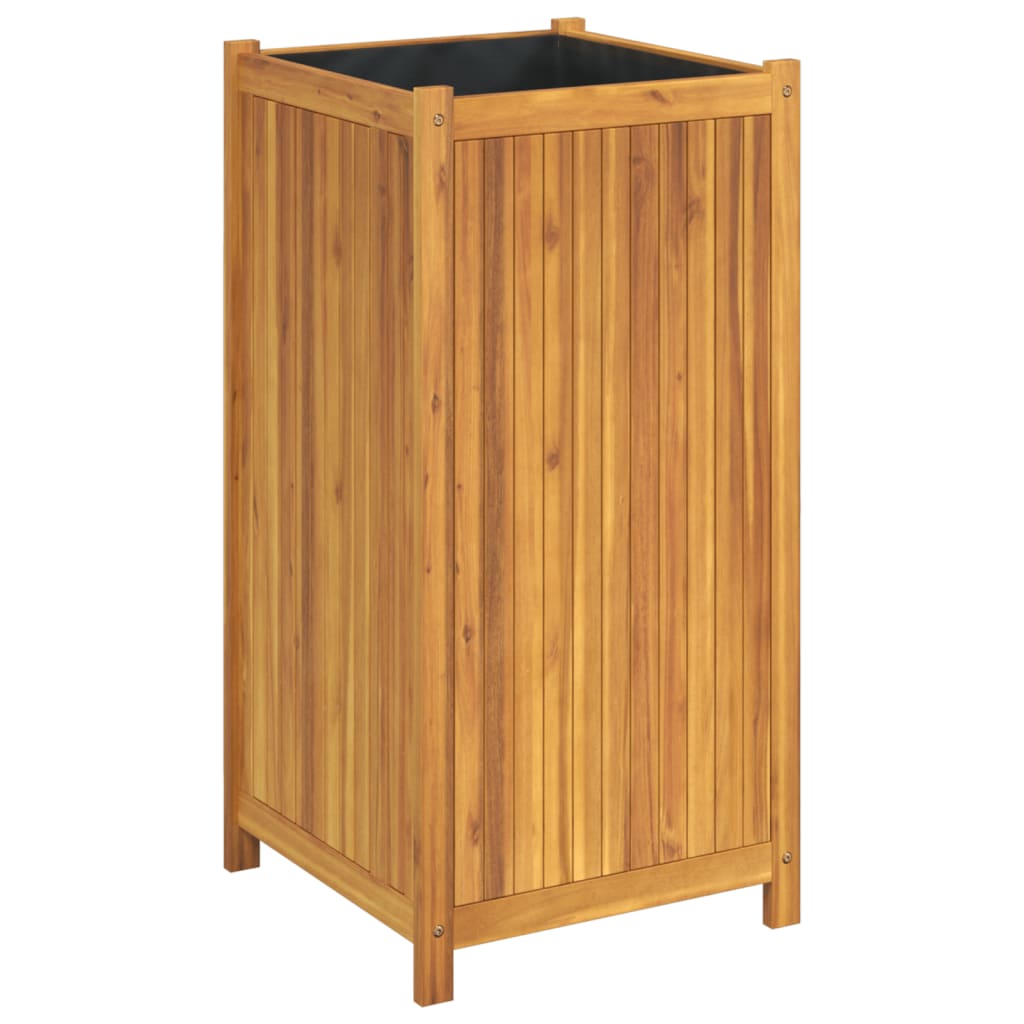 Vidaxx jardinière avec doublure 50x50x100 cm bois d'acacia massif