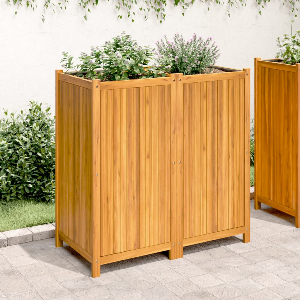 Vidaxx jardinière avec doublure 100x50x100 cm bois d'acacia massif