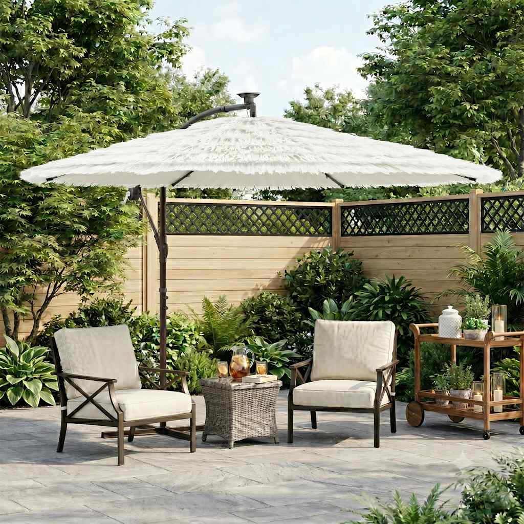 Parasol VidaXL avec mât en acier 290x290x238 cm blanc