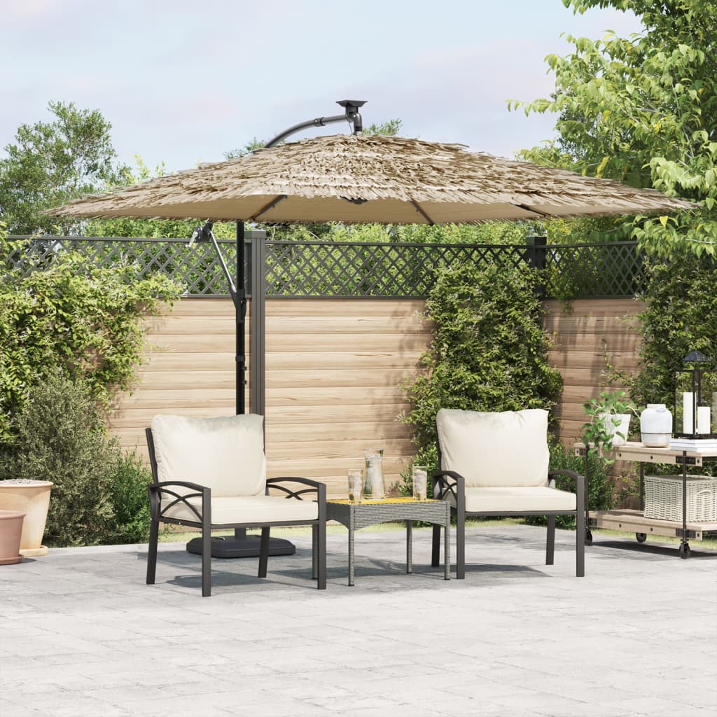 Parasol Vidaxx avec LED et mât en acier 269x269x235 cm marron